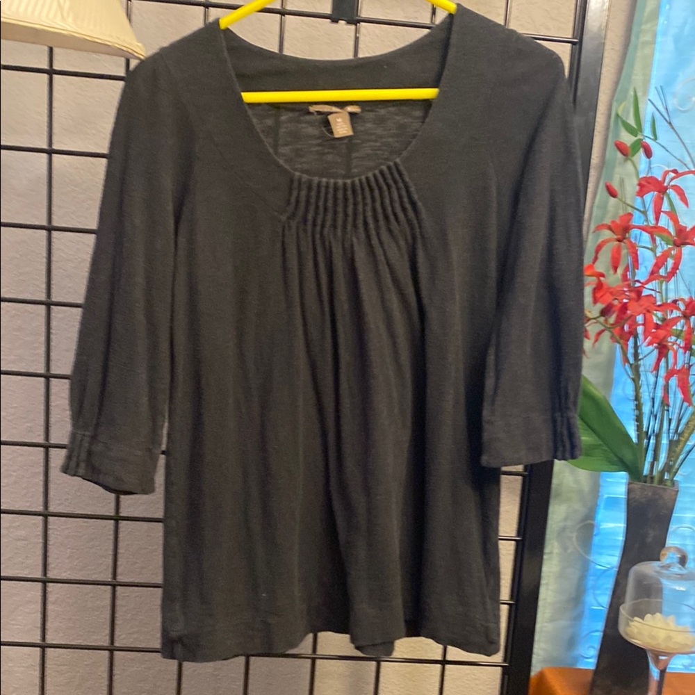 Pink Twill Women's Black Top